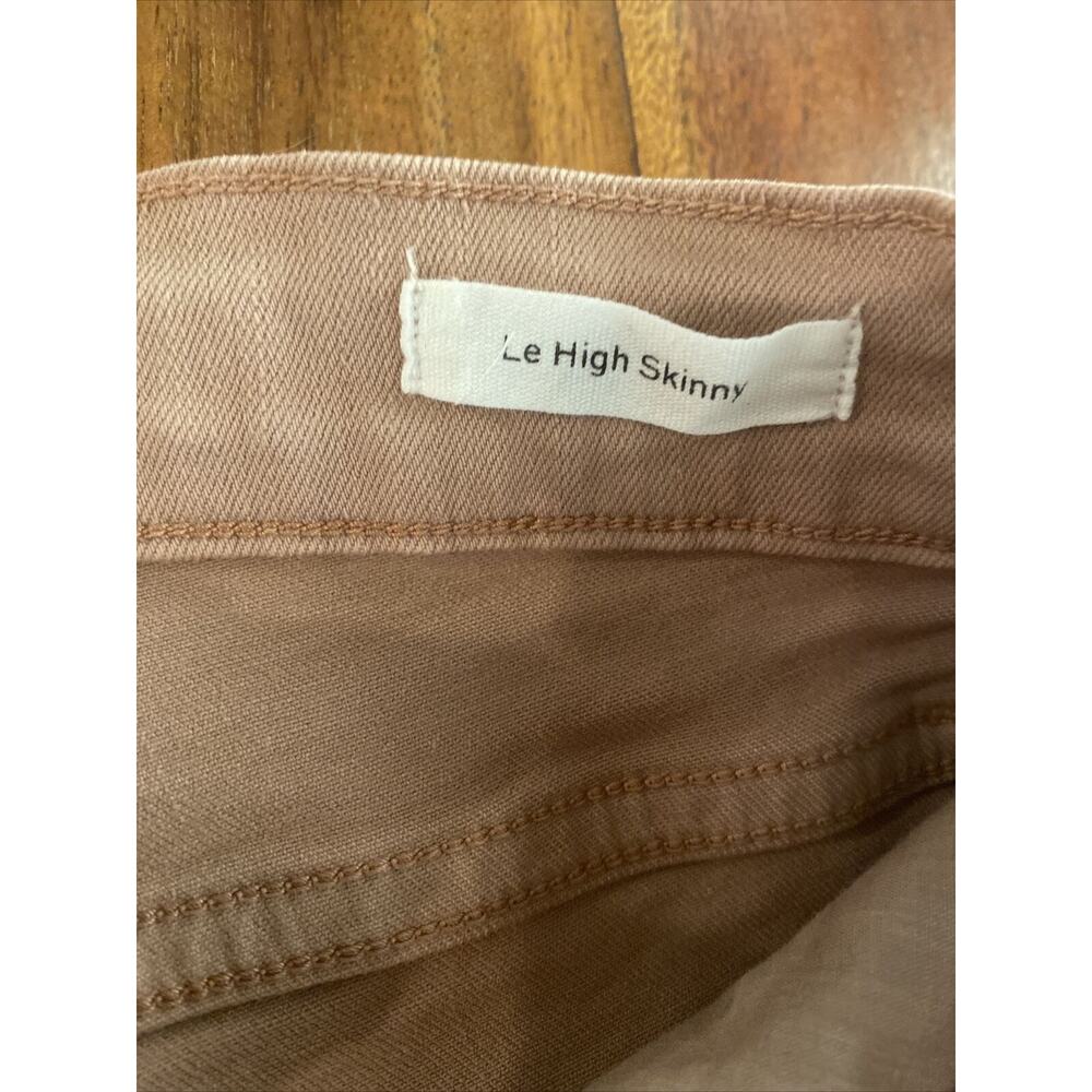 FRAME Le High Skinny White Raw-Hem Edge Jeans Size 26, dusty rose, Tiny Pen Mark - Picture 3 of 14